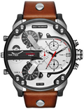 Diesel DZ7394 Mr. Daddy 2.0 Chronograph Men's Watch - Silver Dial & Brown Leather Strap