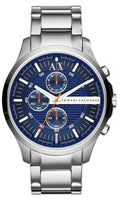 Armani Exchange Hampton AX2155 Men's Chronograph Watch - Blue Dial with Silver Stainless Steel Strap