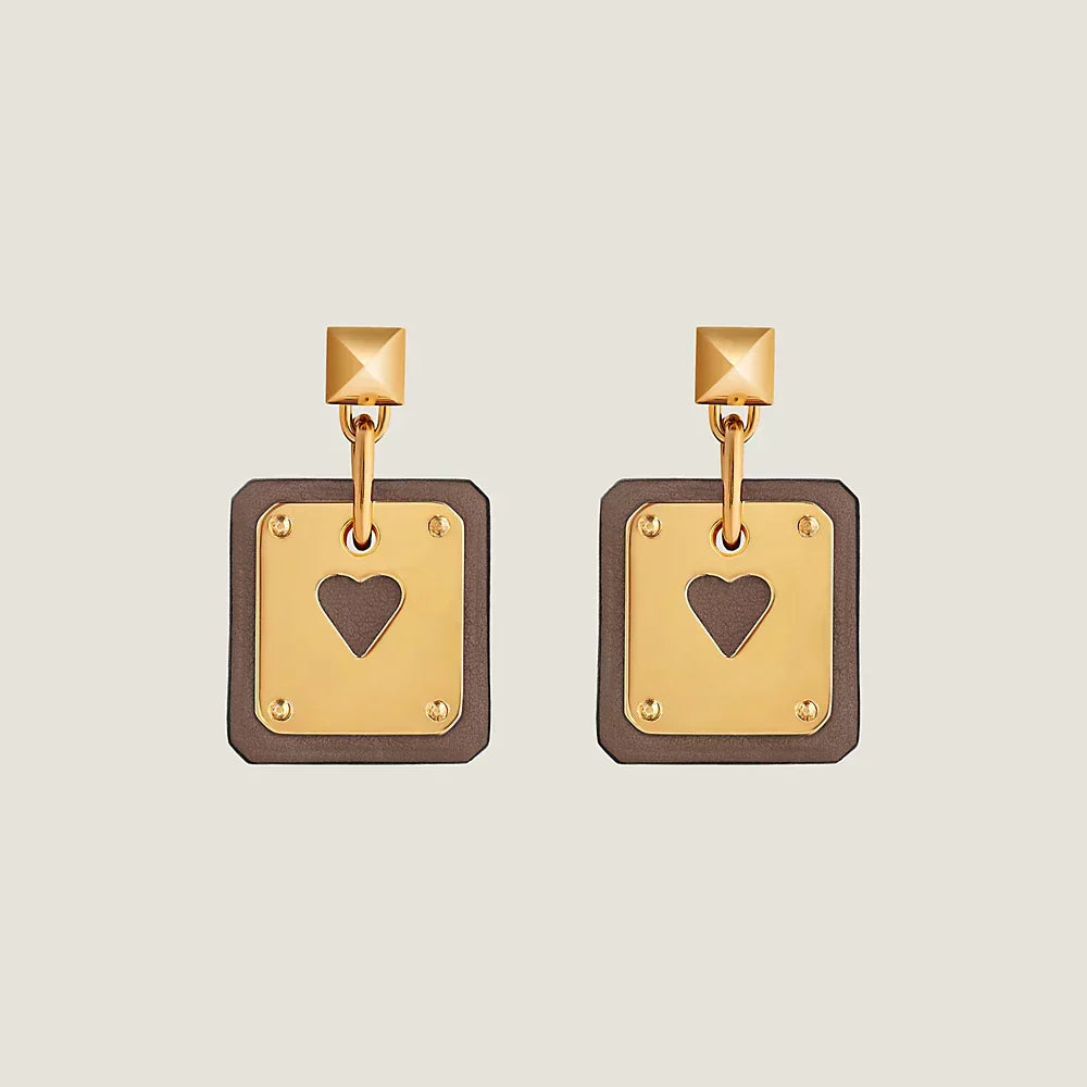 18K As De Celine Brown Hermes Earrings