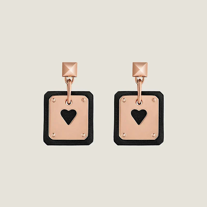 18K As De Celine Black Hermes Earrings