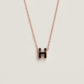 18K Mini Pop Hermes Black Necklace