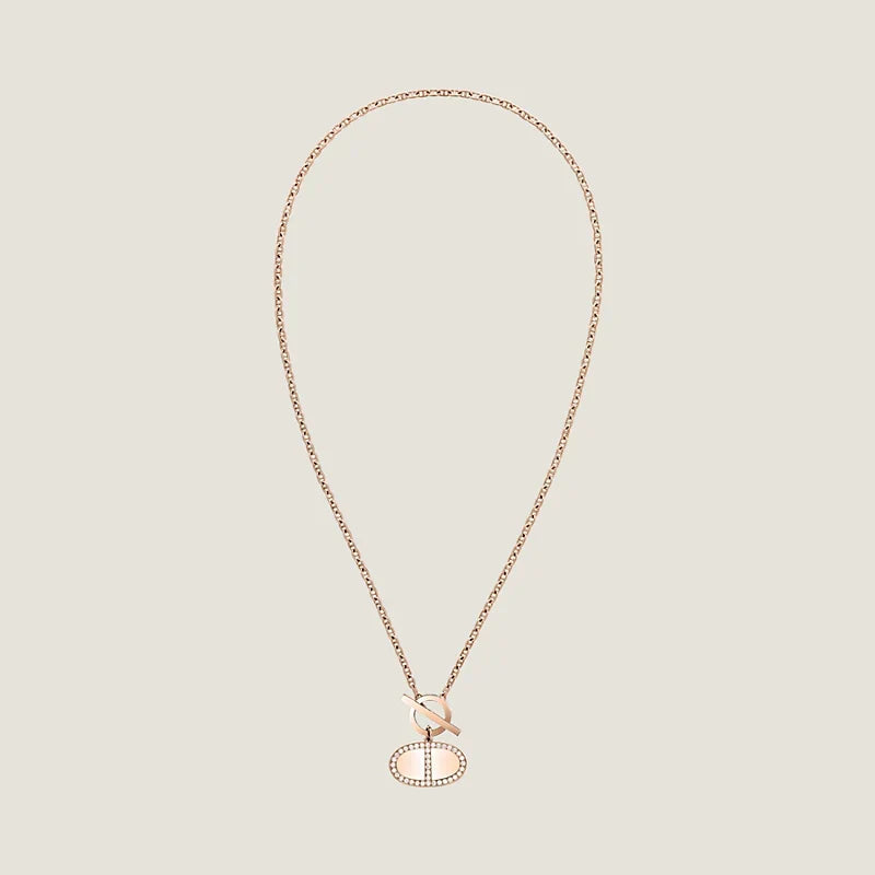 18K Chaine D'ancre Contour Pendant Hermes Necklace