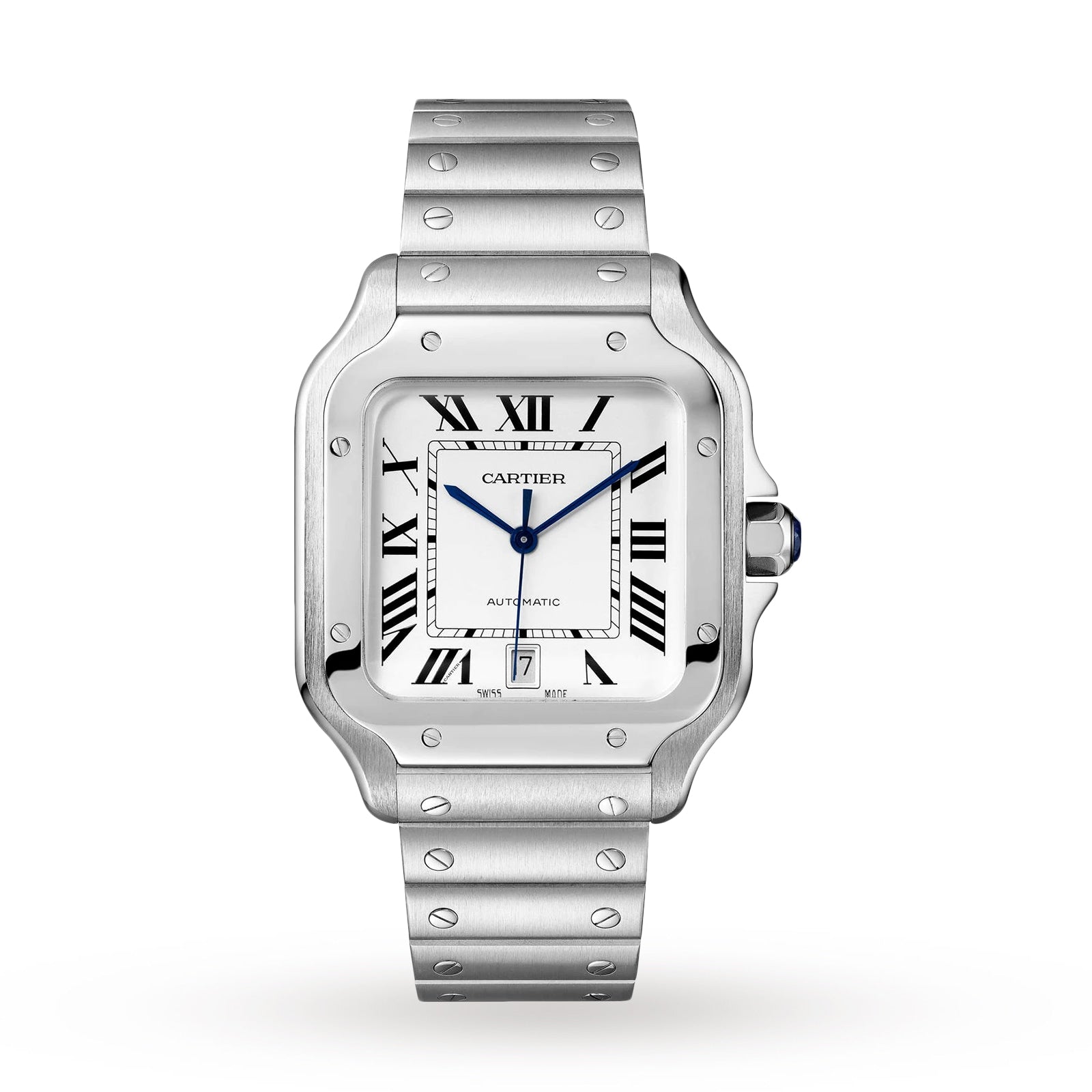 Santos de Cartier Large Model Watch - 40mm, Steel, Silver Dial