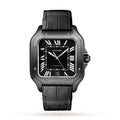 Santos de Cartier Large Model Watch - 40mm, Two - Tone Steel & ADLC, Rubber, Black Dial