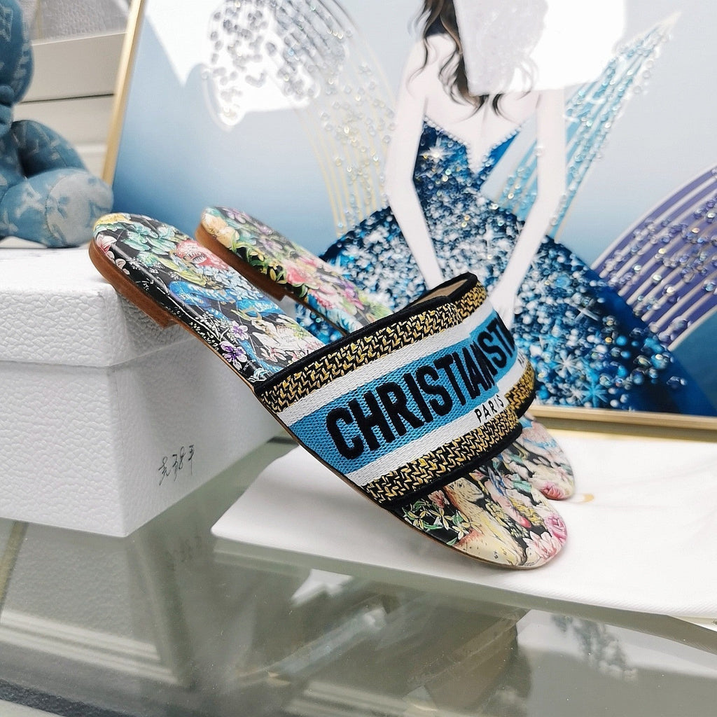 DIOR CD Mule Dway Slide 10mm Multi-motifs Style 25