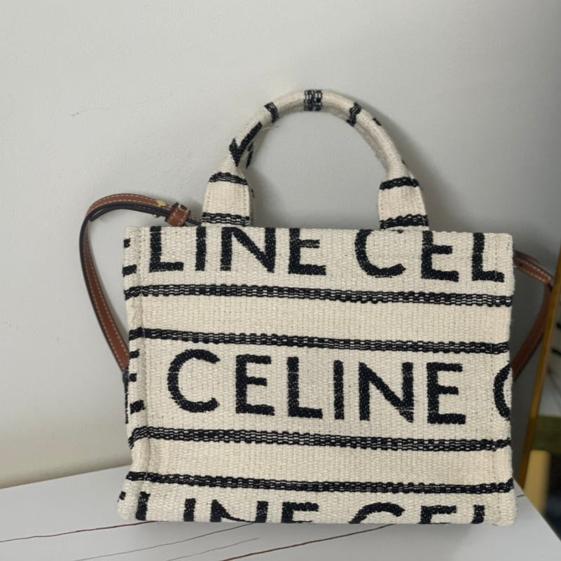 CELINE TRIOMPHE 29 FABRIC WHITE BLACK