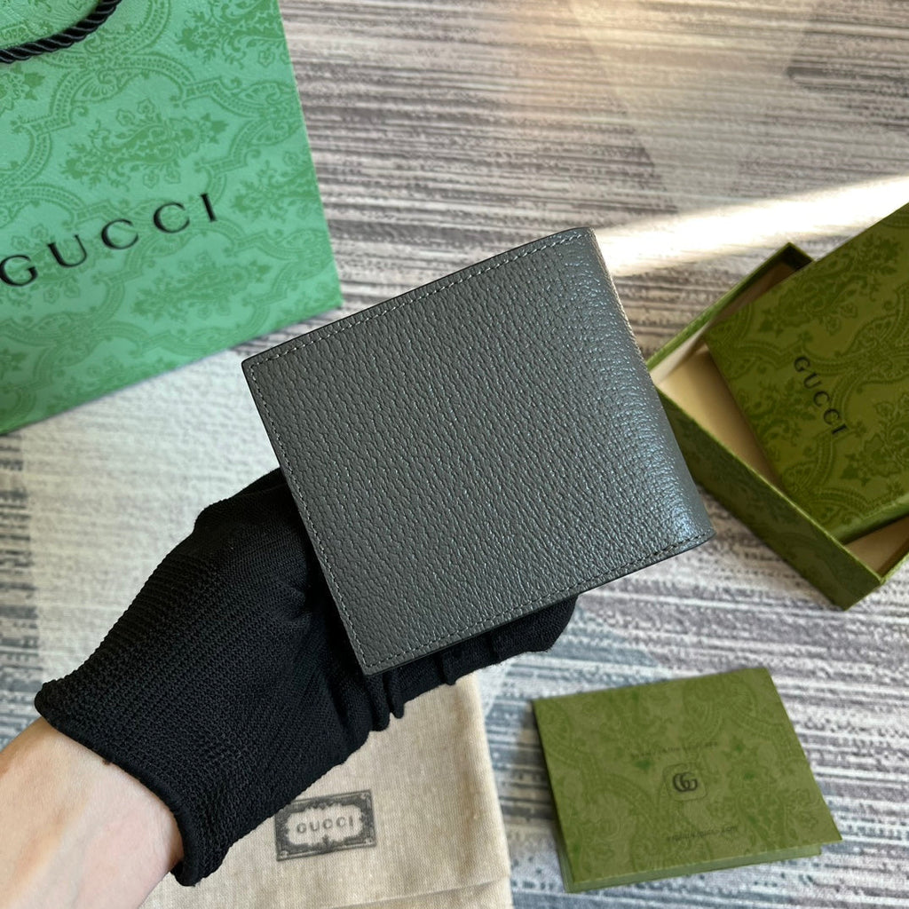 GUCCI MARMONT 11 BIFOLD WALLET IN PENTER GREY CALFSKIN