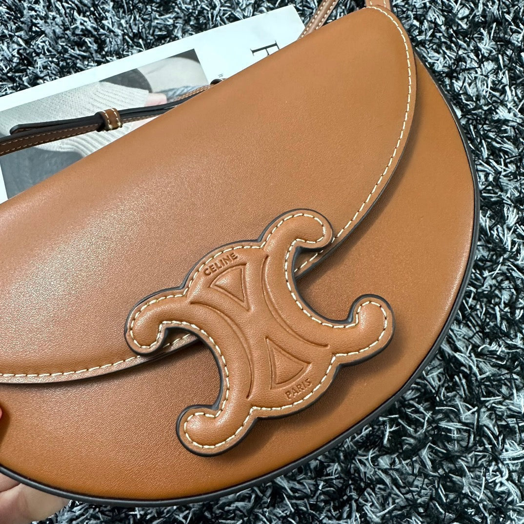 CELINE BESACE TRIPHOME 23 CINNAMON BROWN CALFSKIN