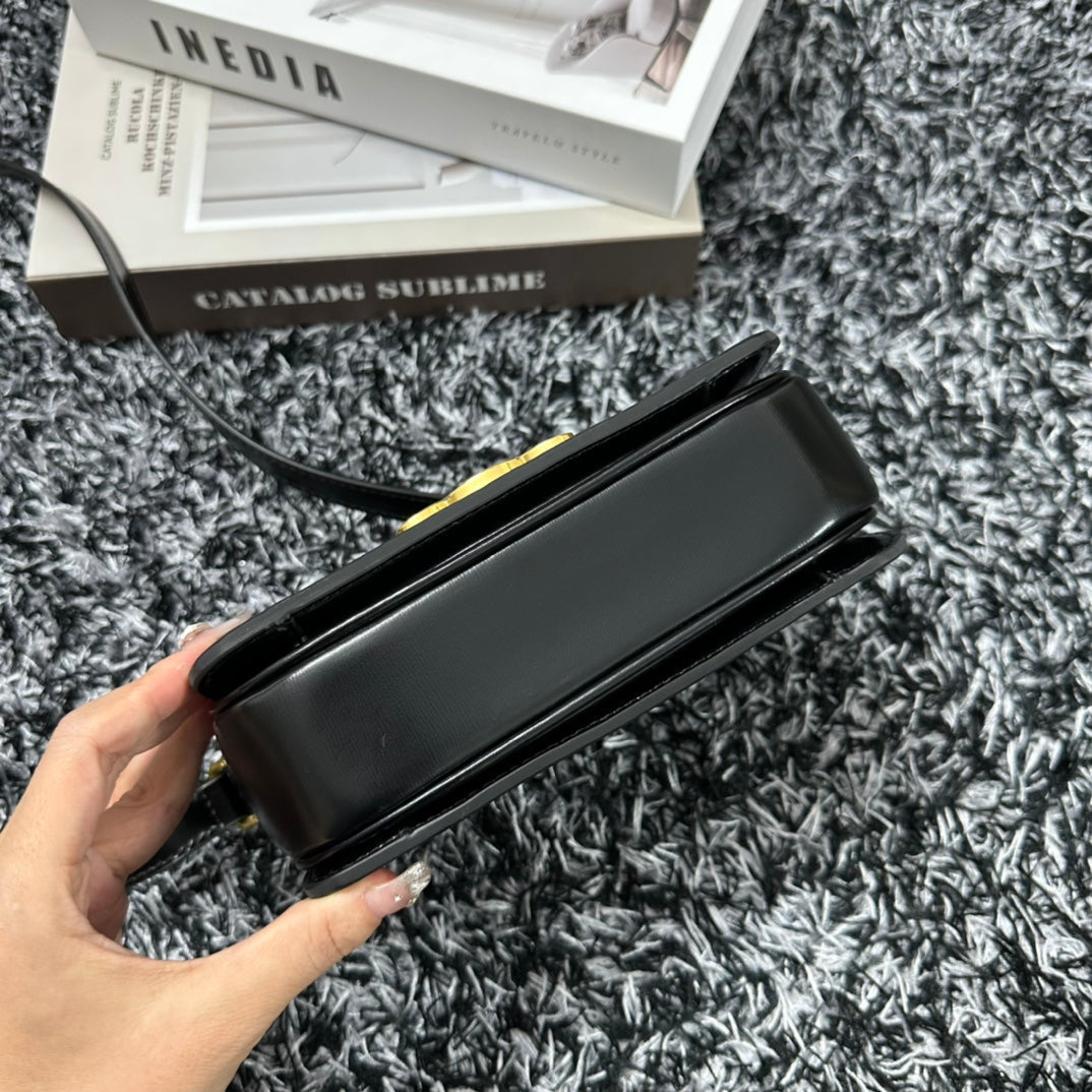 CELINE TRIOMPHE TEEN 18 BLACK COWHIDE LEATHER