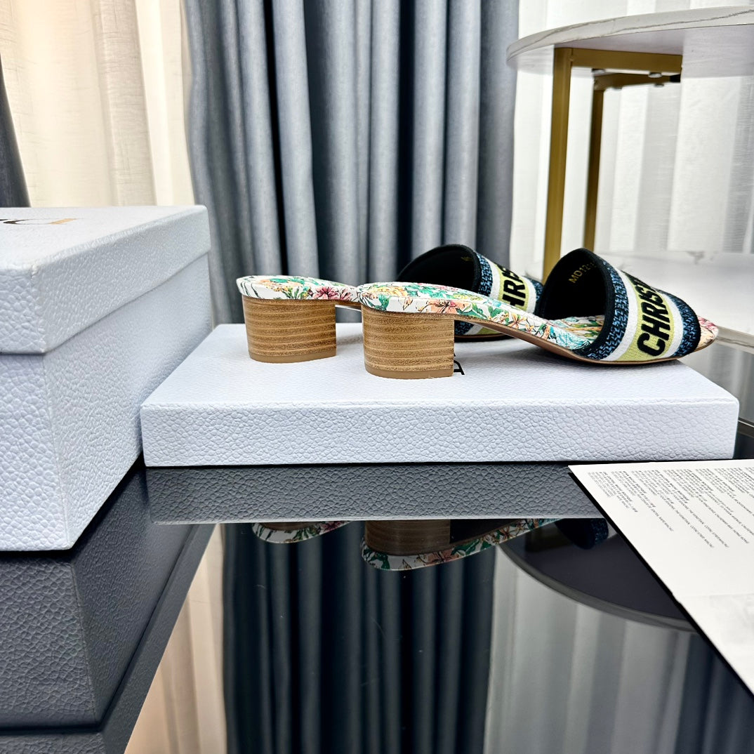 DIOR CD Mule Dway Heeled Slide 45mm Style 49
