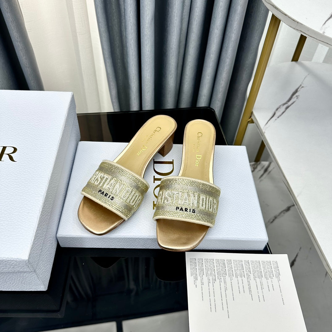 DIOR CD Mule Dway Heeled Slide 45mm Style 80