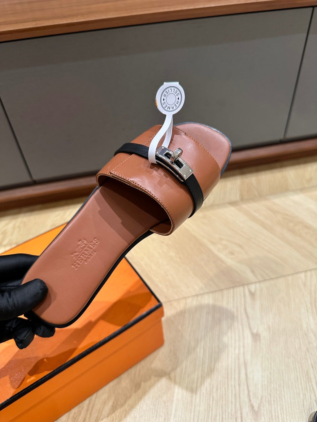 HERMES GABRIEL SANDAL CINNAMON CALFSKIN