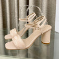 DIOR DWAY HIGH HEEL EMBROIDERED SANDAL LIGHT PINK CALFSKIN 75 MM