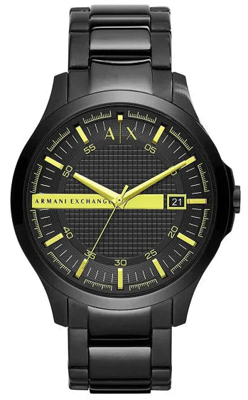Armani Exchange Hampton AX2407 Men's Watch - Sleek Black Dial with Black Stainless Steel Bracelet