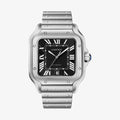 Santos De Cartier Large Model Watch - Steel, Black Dial