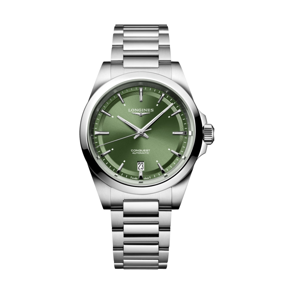 Longines Conquest 38mm Watch - Green on Bracelet