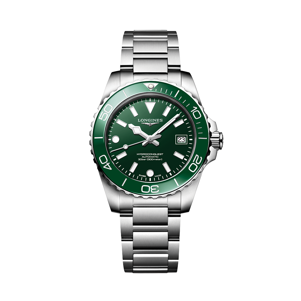 Longines HydroConquest 39mm Watch - Green on Bracelet