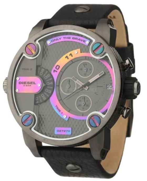 Diesel DZ7270 Badass Chronograph Men's Watch - Anthracite Dial & Black Leather Strap