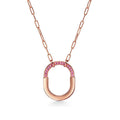 18K Tiffany Lock Pink Pave Diamonds Necklace