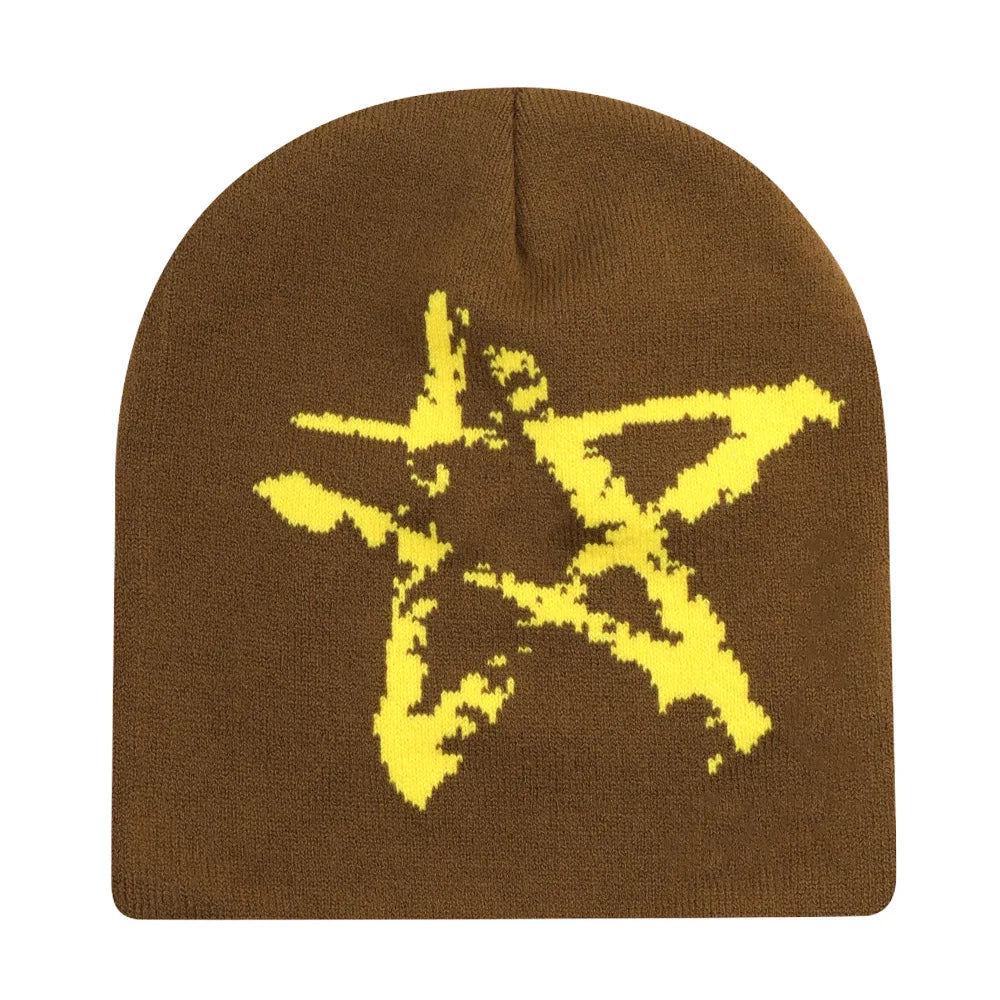 Retro Star Print Beanies