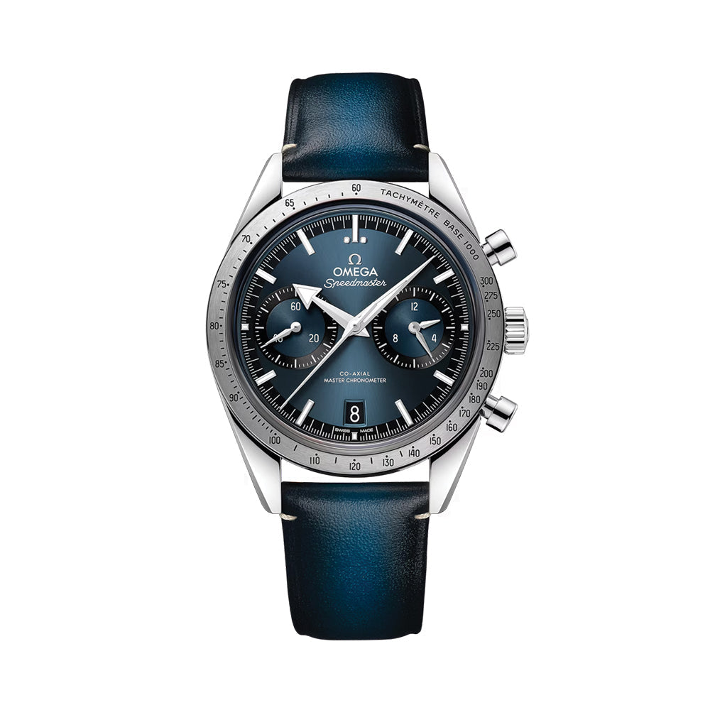 Omega Speedmaster '57 40.5mm Watch - Blue on Leather Strap