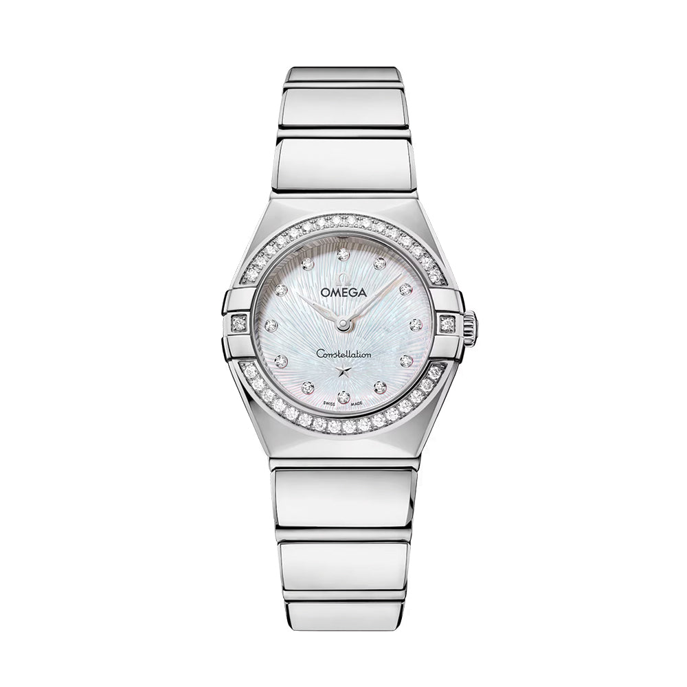 Omega Constellation Diamonds Quartz 25mm Watch - White, Mother - of - Pearl on Bracelet
