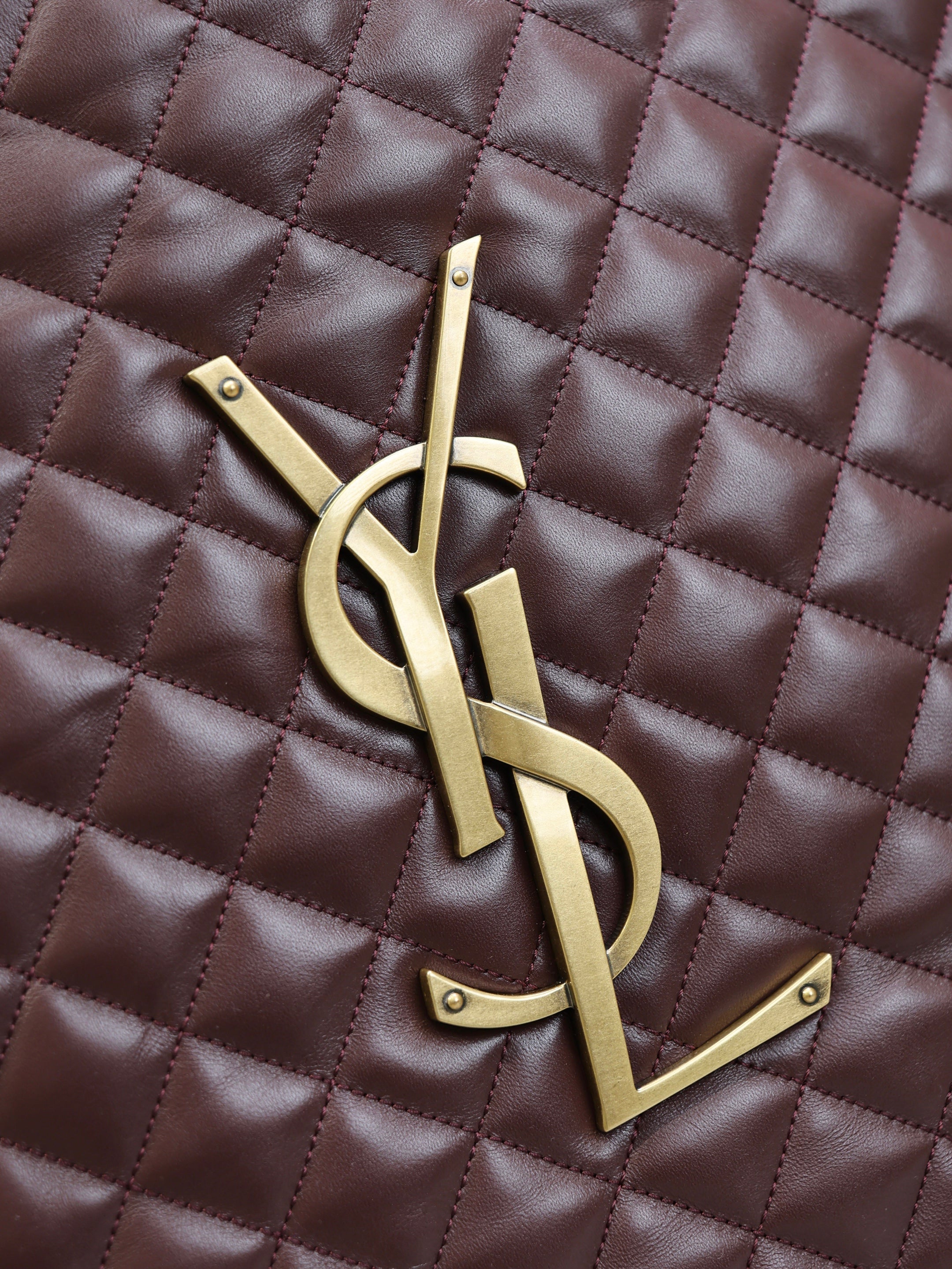 YSL 25S ICARE 27 IN ROUGE CABERNET QUILTED CALFSKIN GOLD HARDWRE
