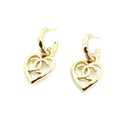 18K  Chanel Heart Pendant Earrings