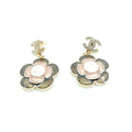 18K  Chanel Flower Pendant Earrings