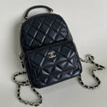 CHANEL MINI 18 BACKPACK BLACK LAMBSKIN LIGHT GOLD HARDWARE