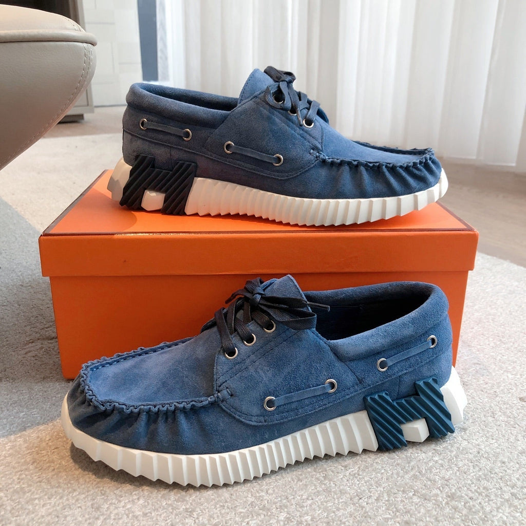 HERMES KETCH SNEAKER IN ROYAL BLUE SUEDE