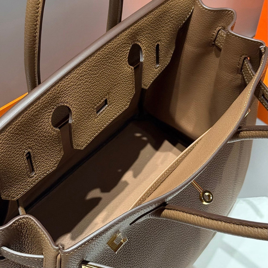 HERMES 25S  BIRKIN 30 IN DARK BROWN CALFSKIN GOLD HARDWARE