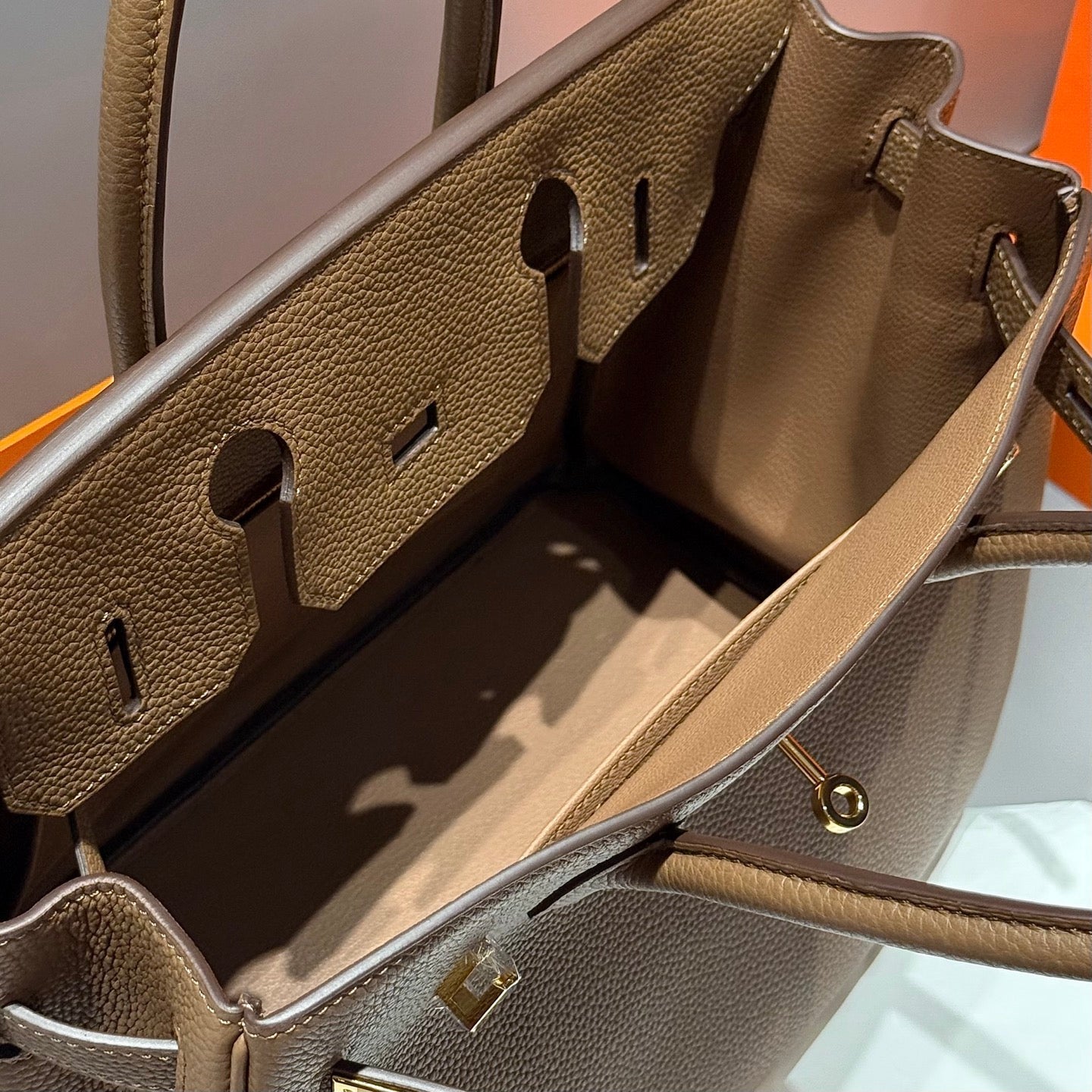 HERMES 25S  BIRKIN 30 IN DARK BROWN CALFSKIN GOLD HARDWARE