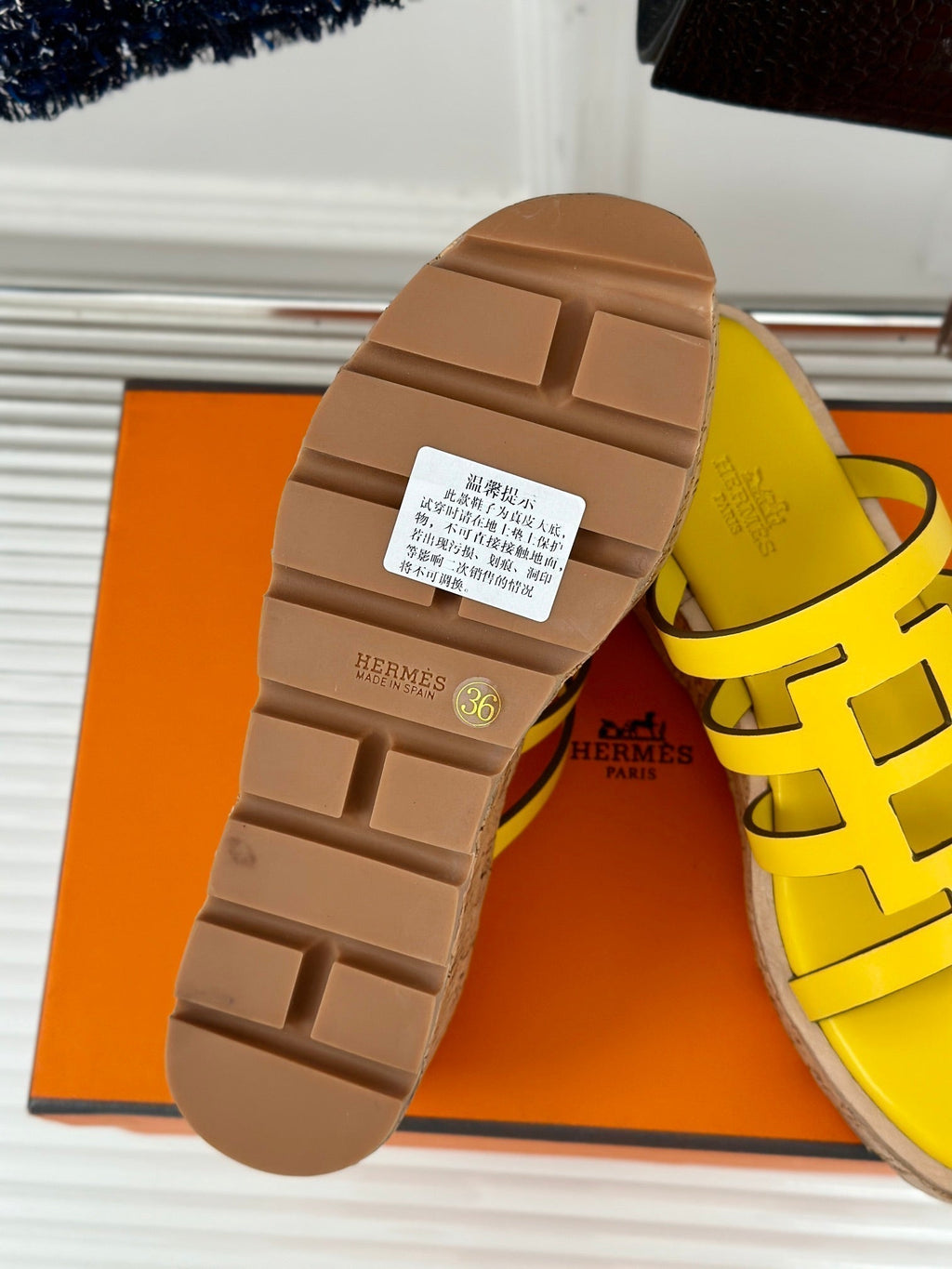 HERMES ISABELLA SANDAL LEMON CALFSKIN