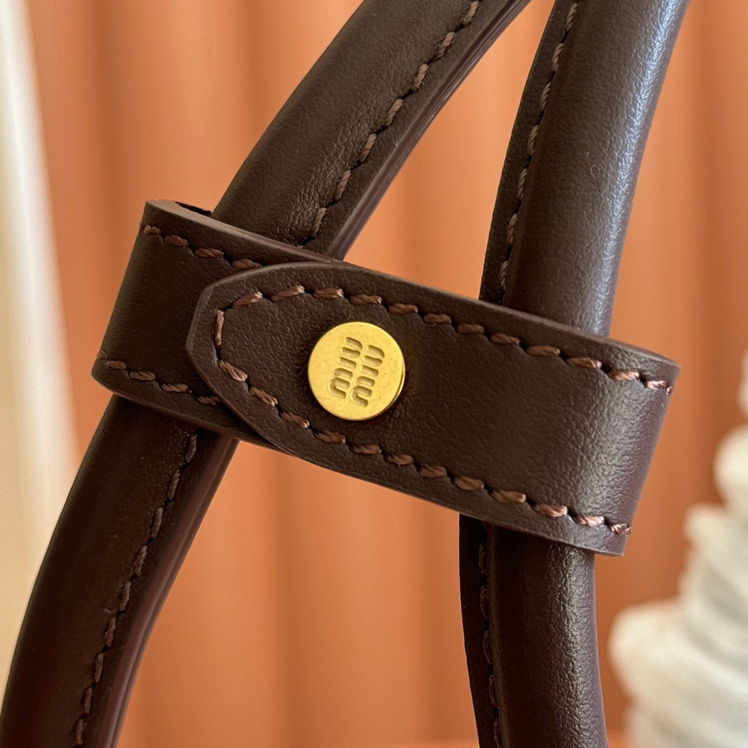 MIUMIU 26S BEAU CANVAS BAG 28 IN MULTICOLOR WOOL AND BROWN CALFSKIN