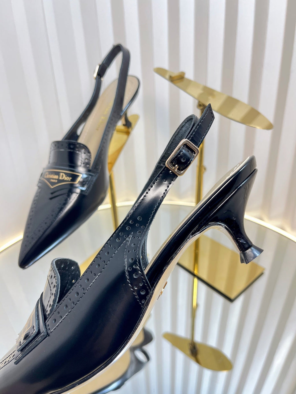 DIOR BOY SLINGBACK PUMP 35MM 25S IN BLACK CALFSKIN
