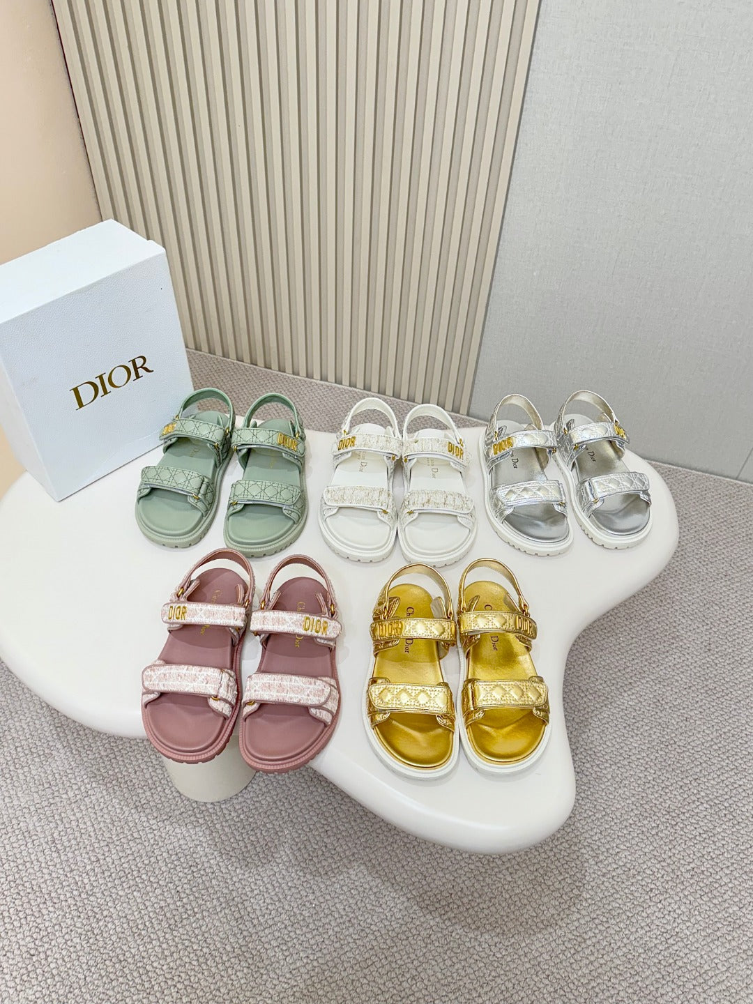 DIOR BACK-STRAP SANDALS 25S IN DEEP MAUVE BROWN TWEED AND CALFSKIN