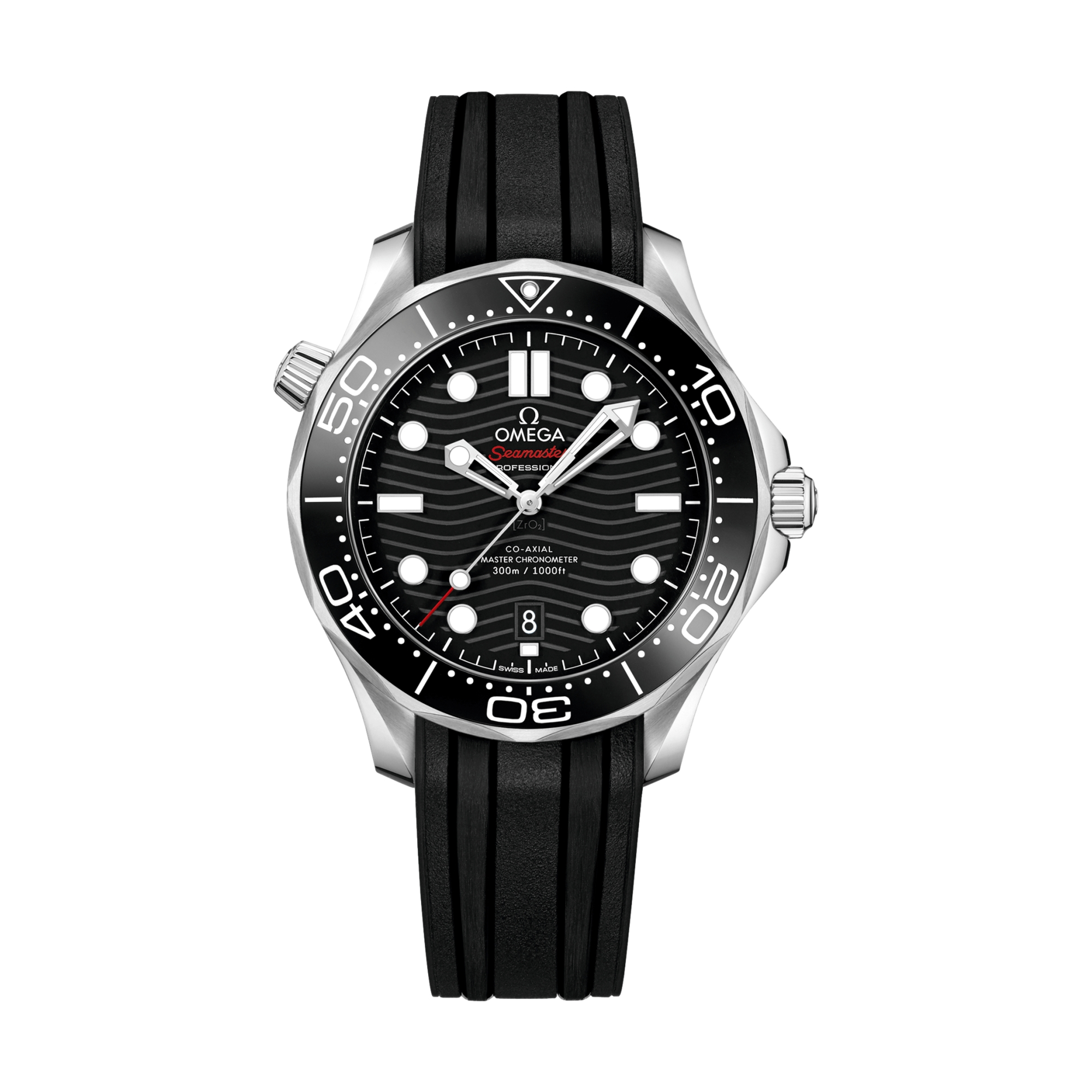 Omega Seamaster Diver 300M 42mm Watch - Black on Rubber Strap