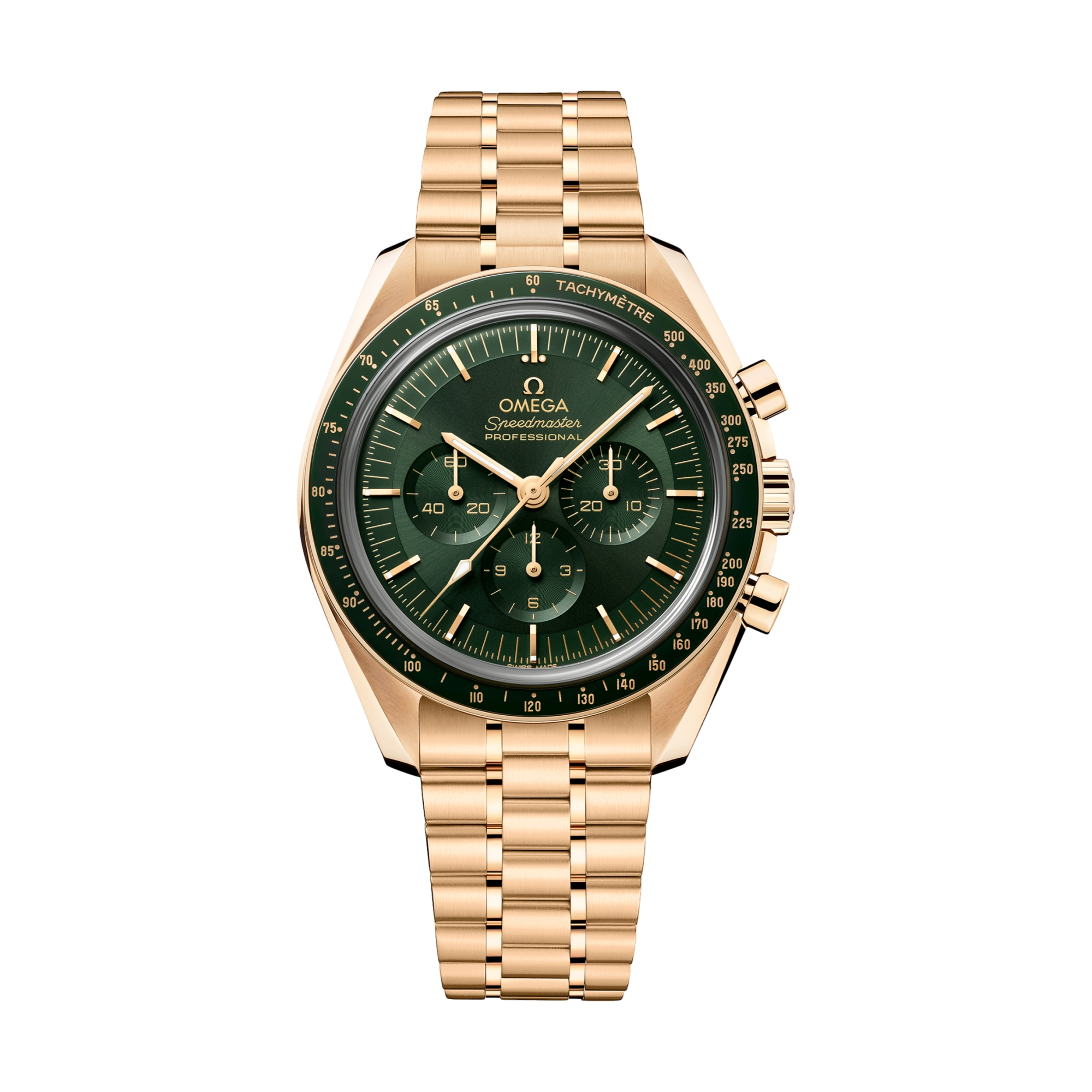 Omega Speedmaster Moonwatch Professional Moonshine Gold 42mm Watch - Green on BraceletOMEGA