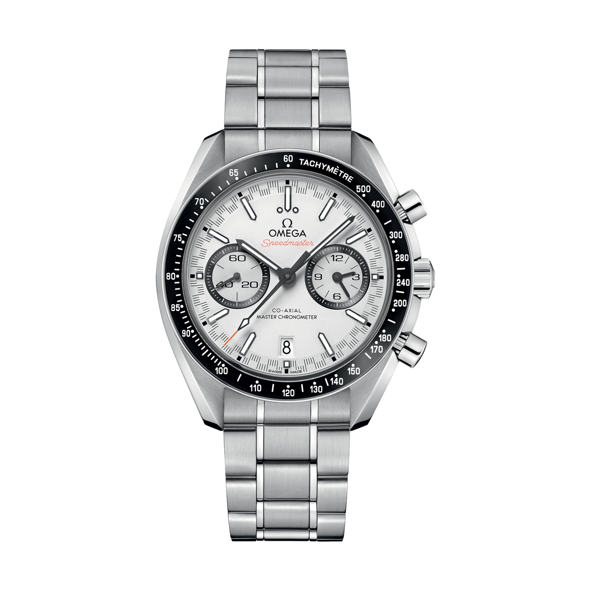 Omega Speedmaster Racing Chronograph 44.25mm Watch - White on Bracelet