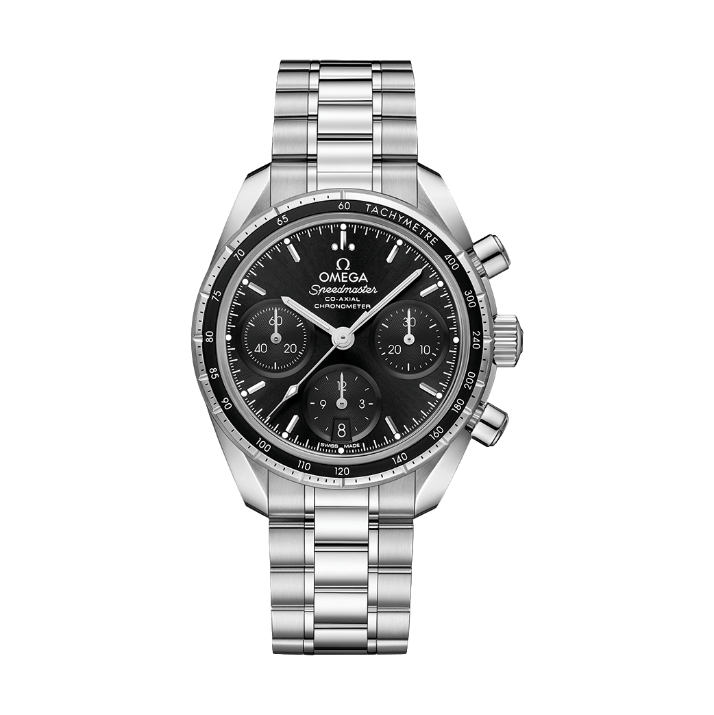 Omega Speedmaster Chronograph 38mm Watch - Black on Bracelet
