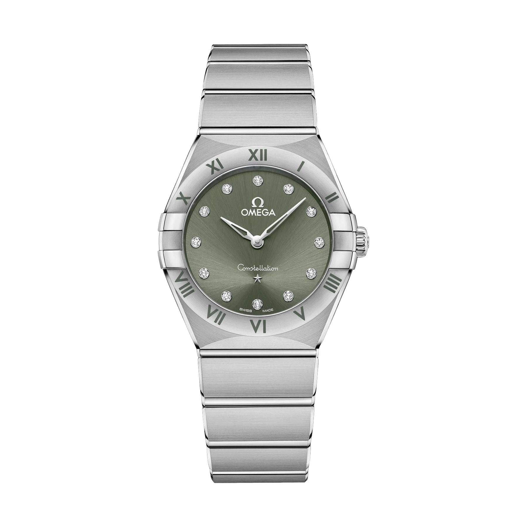 Omega Constellation Quartz 28mm Watch - Green on Bracelet