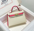 HERMES KELLY MINI 20 WHITE PINK EPSOM GOLD HARDWARE
